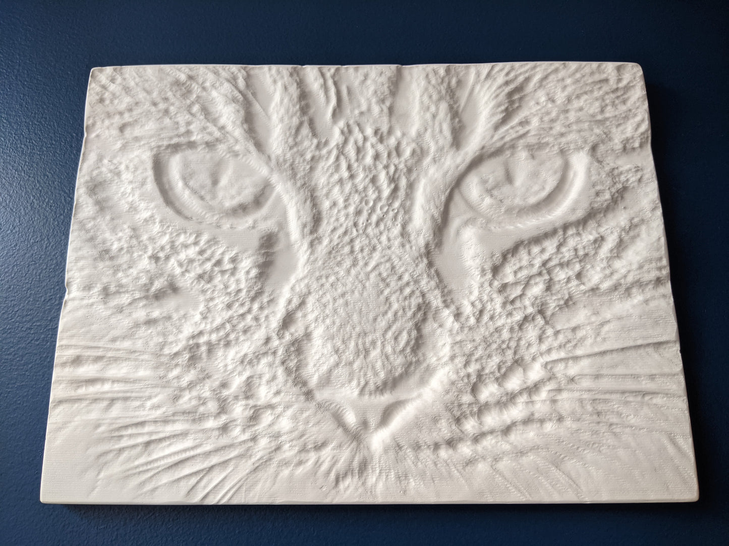 Kindred - Cat Face Bas Relief Sculpture