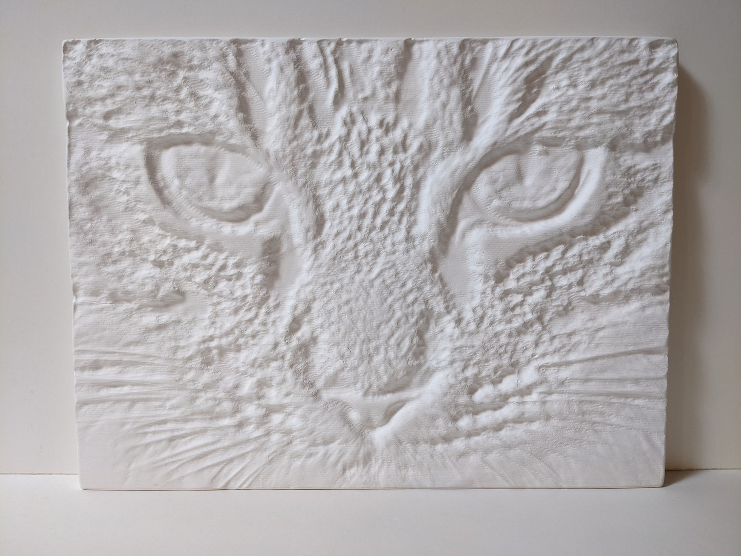 Kindred - Cat Face Bas Relief Sculpture